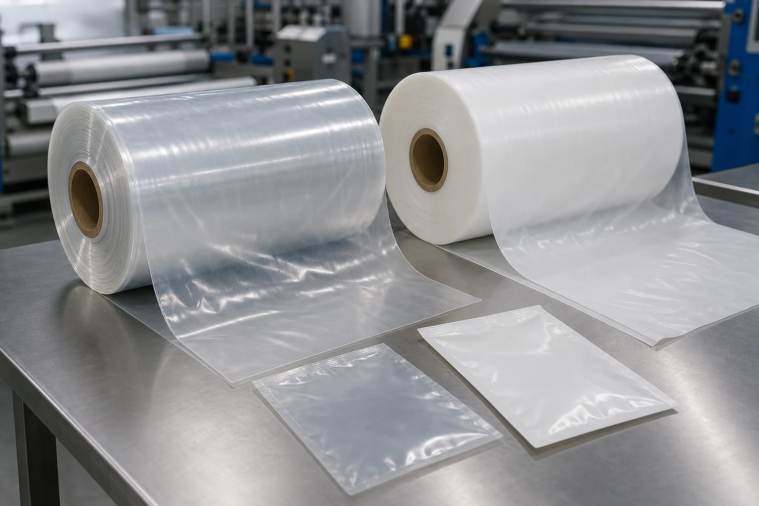 Рулоны прозрачной и молочной ПВД (LDPE) плёнки